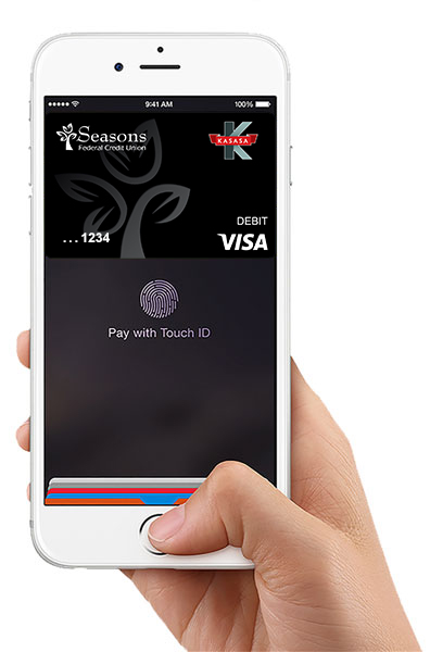 Cell phone displaying Apple Pay app