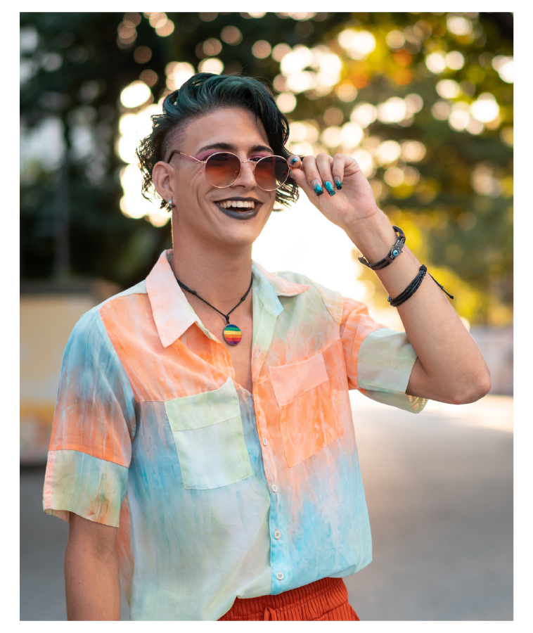 Non-binary person with sunglasses