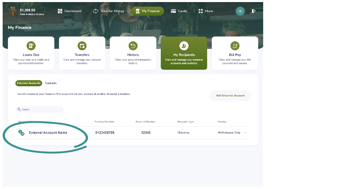 Screenshot of online banking and plaid step 3