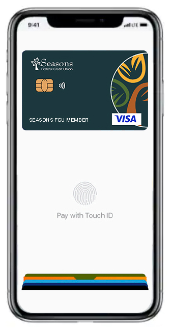 Cell phone displaying Apple Pay app